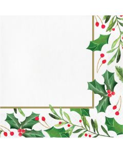 Traditional Holly Luncheon Napkins