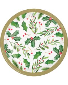 Traditional Holly Dessert Plates