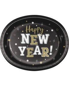 Happy New Year Large Oval Plates
