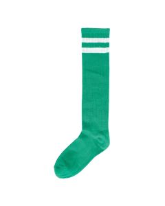 Knee Socks Green with White Stripe