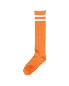 Knee Socks Orange with White Stripe
