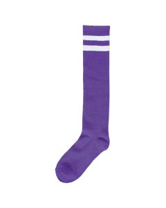 Knee Socks Purple with White Stripes