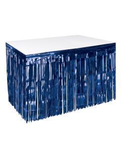 Metallic Table Skirting Navy