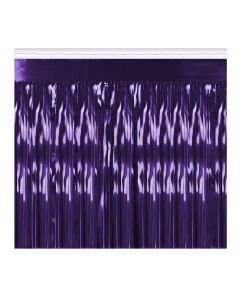 Metallic Table Skirting Purple