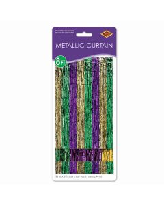 Metallic Curtain Green, Gold and Purple