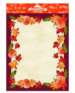 Pumpkins and Leaves Paper Placemats