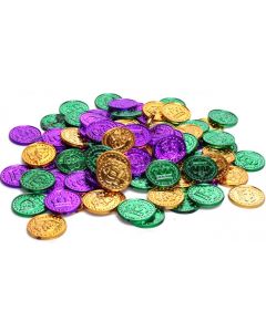 Mardi Gras Plastic Coins 100 Count