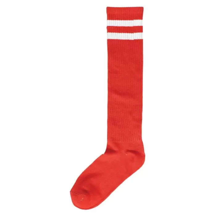 White knee socks with red stripes on sale